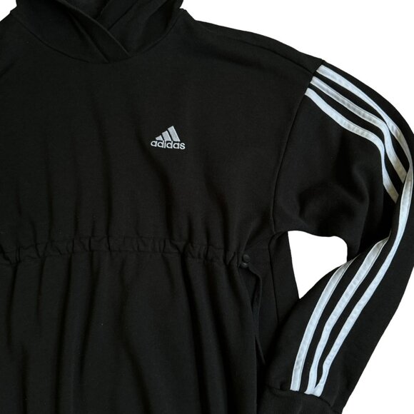 Adidas Cotton 3-Stripes Maternity Hoodie Women's Black Hooded Sweatshirt XS - Picture 2 of 10